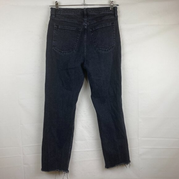 Abercrombie Fitch Womens sz 12 Ultra High Rise Ankle Straight Jeans Black - Picture 7 of 9